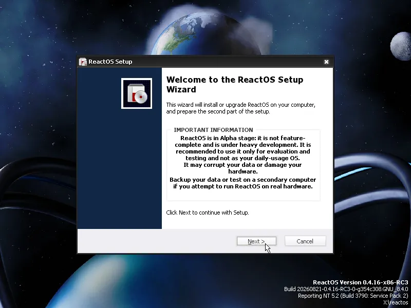  ReactOS 0.4.16
