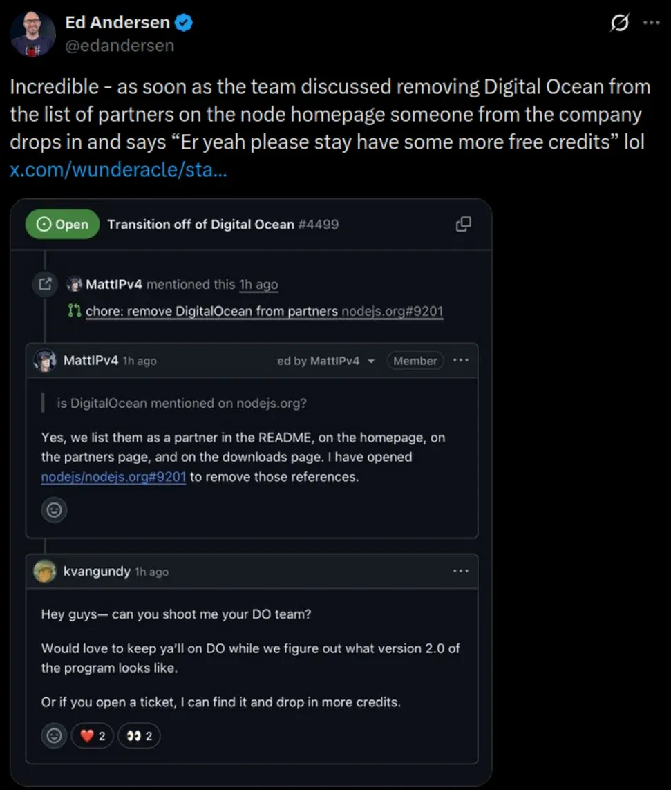 DigitalOcean Open Source Credits - دیجیتال اوشن به صورت یواشکی برنامه‌ی حمایت از متن‌باز را تعطیل کرد!