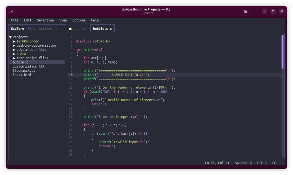 Terminal text editor - معرفی TTT؛ ادیتور متنی خفن برای ترمینال که شبیه VS Code است!